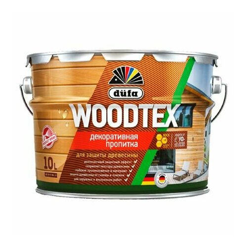 пропитка декоративная для защиты древесины алкидная dufa woodtex сосна 3 л Средство деревозащитное DUFA Woodtex 10л палисандр, арт. Н0000006094