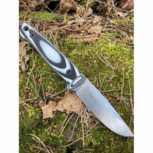 Нож туристический Kizlyar Supreme Santi (G10) AUS8, Stonewash, кожаные ножны