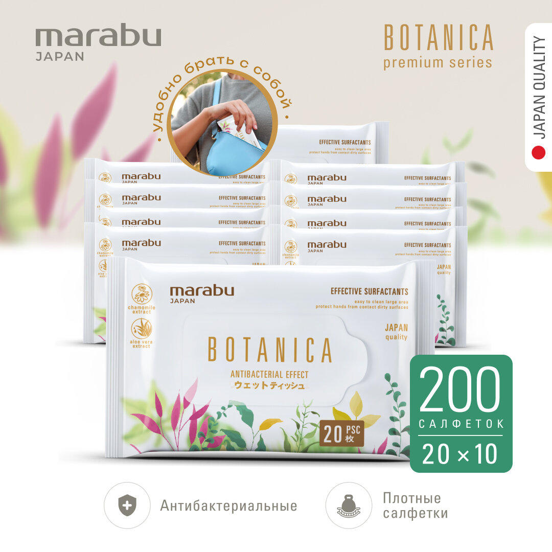 Салфетки Влажные BOTANICA 20 шт