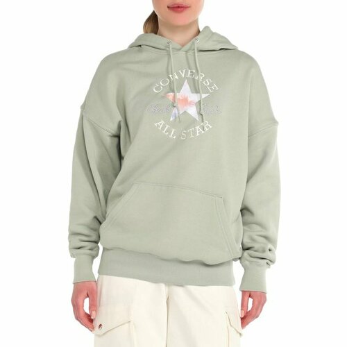 Худи Converse, размер S, серо-зеленый kawaii anime harajuku hoodie women cute cartoon korean style sweatshirt fashion graphic hoodie female tops woman clothes худи