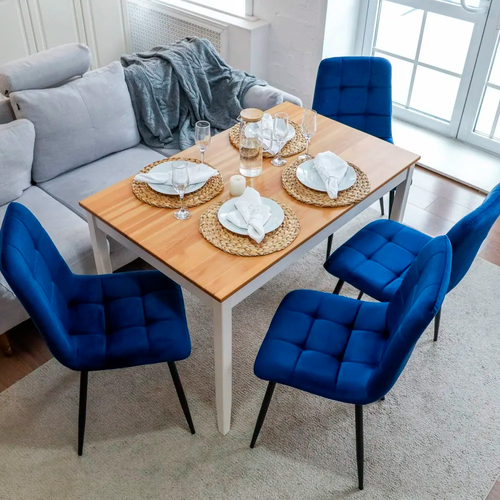 Комплект кухонных стульев Comiron SC-005 №105 / 4 ШТ Стул кухонный синий вельвет