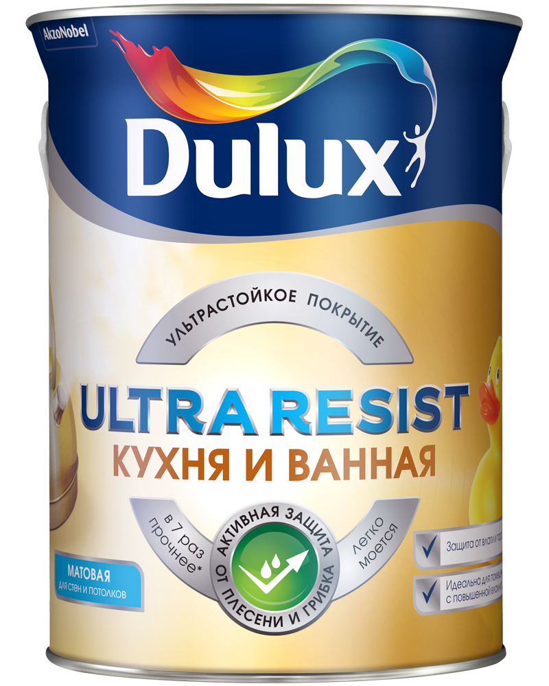 Краска интерьерная DULUX Ultra Resist матовая 5 л