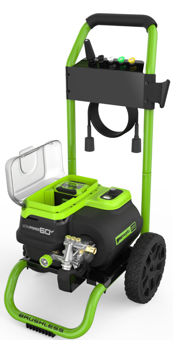Обзор: Мойка АКБ 60V, 250 бар на 2 АКБ 60V, 250 бар на 2 АКБ GREENWORKS 5106207
