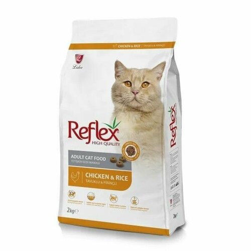 REFLEX Сухой корм для кошек, Adult Cat Food Chicken and Rice, с курицей и рисом, 2 кг
