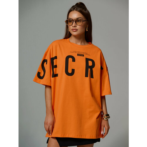 Футболка Little Secret, размер ONE SIZE, оранжевый футболка little secret хлопок однотонная дышащий материал размер one size оранжевый