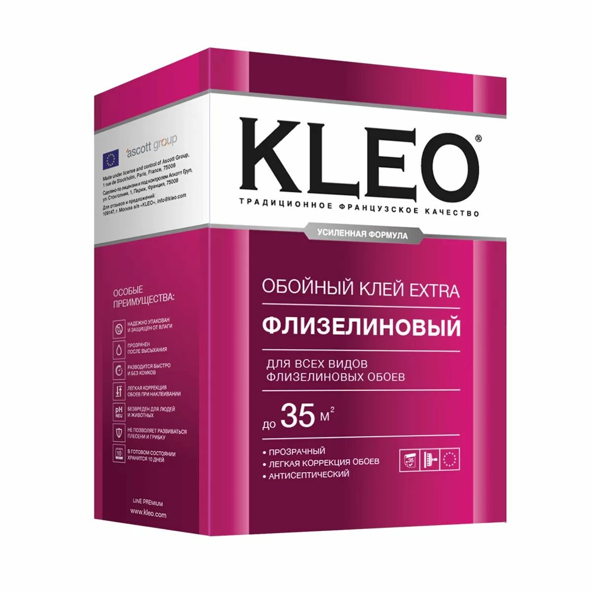 Клей обойный флизелиновый KLEO до 35м