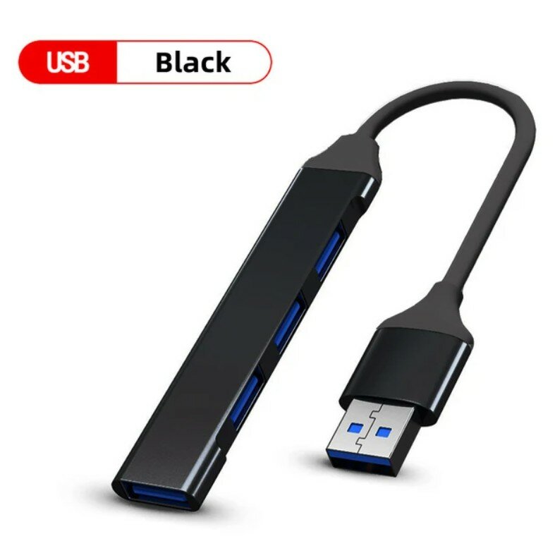 Разветвитель с 4 портами USB 3.0 черный