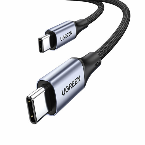 Кабель UGREEN US535 (15311) USB-C to USB-C 240WPD Fast Charging Cable в оплетке. Длина: 1м. Цвет: серый космос