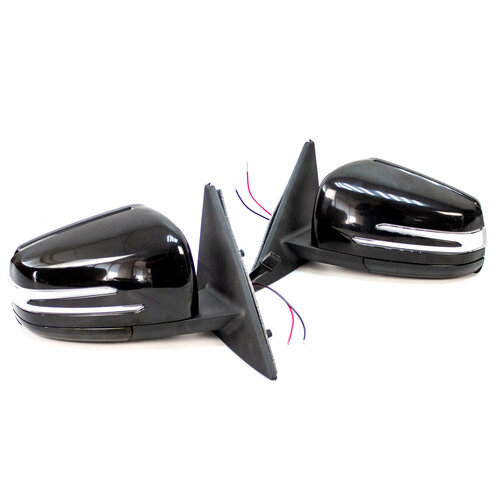 Зеркала Лада Приора NEW тюнинг Mercedes AMG c двойным повторителем в стиле АМГ неокрашенные, электропривод с вежливой подсветкой