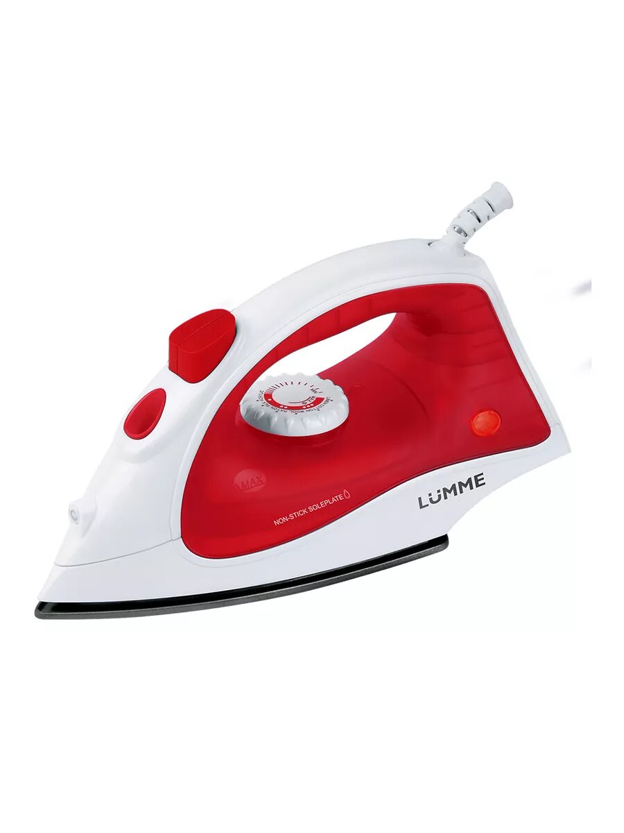 Утюг LUMME LU-1130, тефлоновая подошва, мощность 1800 Вт, красный