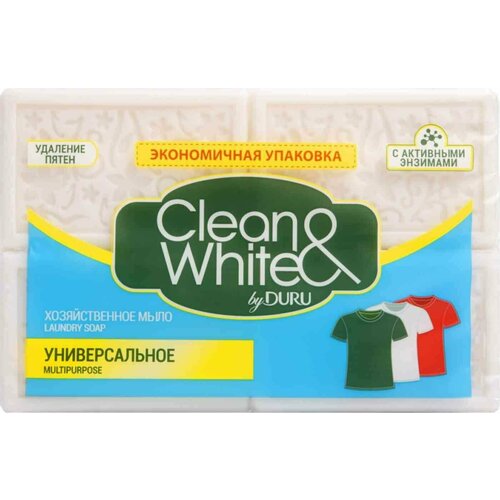 Мыло хозяйственное DURU CleanWhite универсальное 4х125 г 690₽