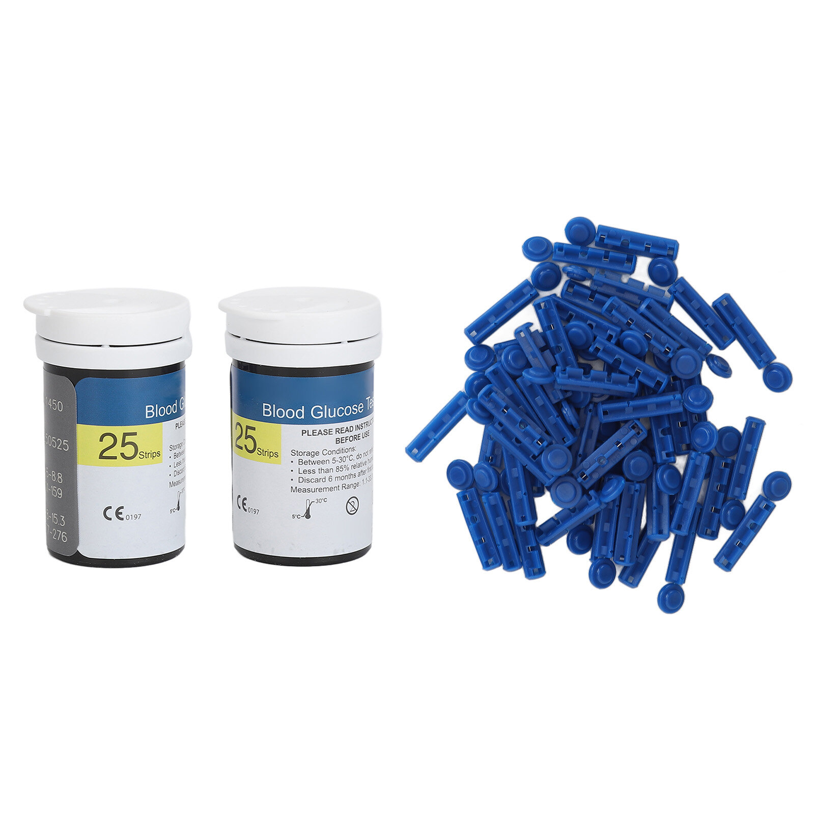 50pcs Blood Sugar Test Strips 50 Lancets High Accuracy Glucose Testing Kit for EXACTIVE VITAL