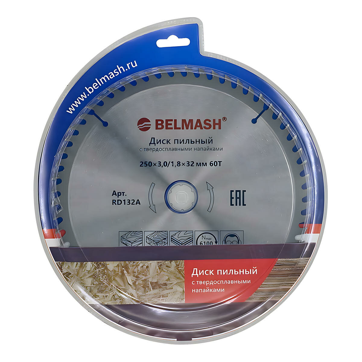 Диск пильный 250 х 3.0/1.8 х 32/30 мм 60Т (дерево) BELMASH RD132A
