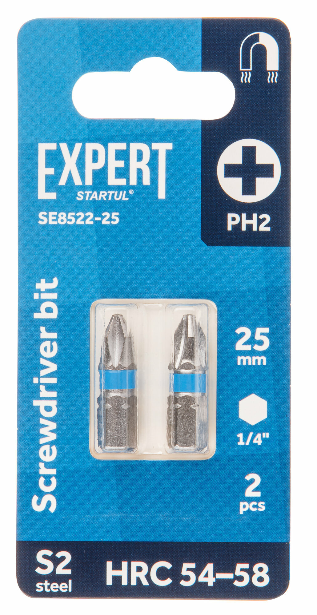 Биты для шуруповерта магнитные PH2 25 мм 2 штуки STARTUL Expert SE8522-25