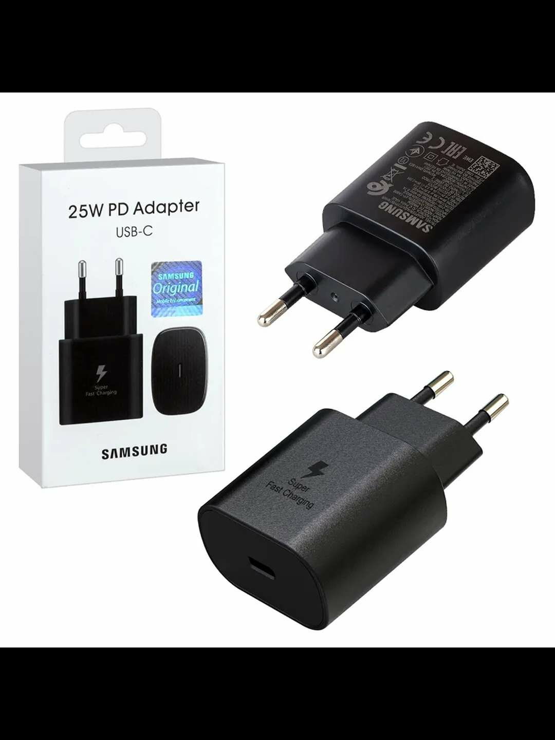 Сетевое зарядное устройство Samsung USB Type-C, ЗАРЯДКА , для быстрой зарядки, 25 Вт (T2510), черный с type-c кабел
