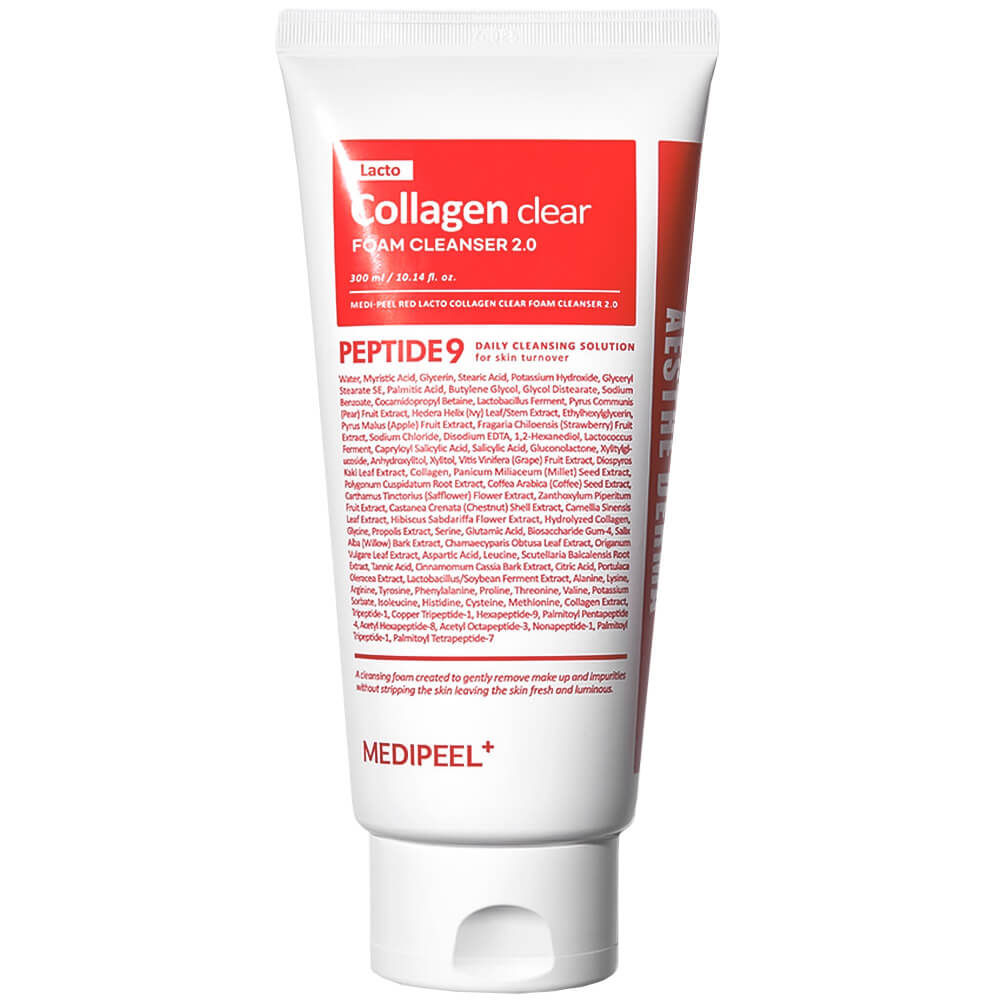Очищающая пенка с коллагеном и пробиотиками MEDIPEEL Red Lacto Collagen Clear Foam Cleanser 2.0, 300 мл