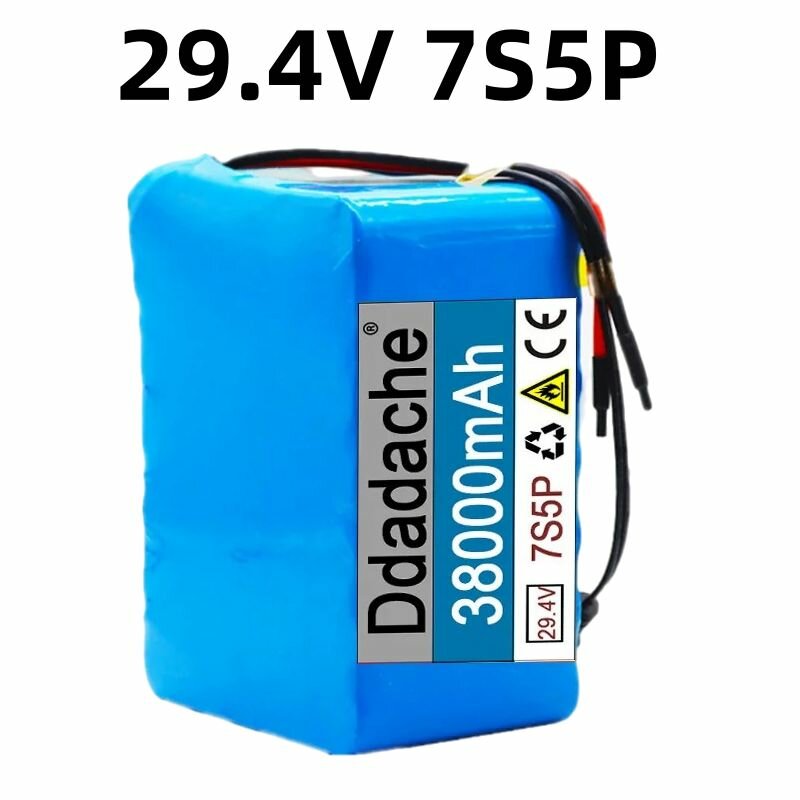Зарядное устройство высокого качества 7S5P 24V 38Ah батареи 250W 29.4V 38000Ah2A для литий-ионных батарей для электрических велосипедов для инвалидных колясок