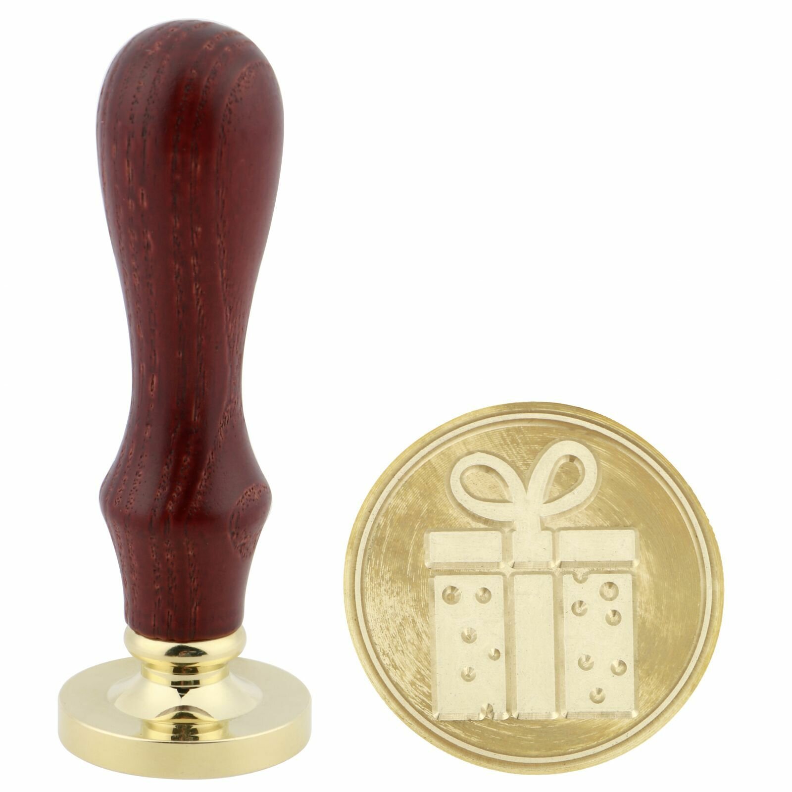 Сургучная печать Волна веселья Штамп Подарок, 3 см, Коричневая