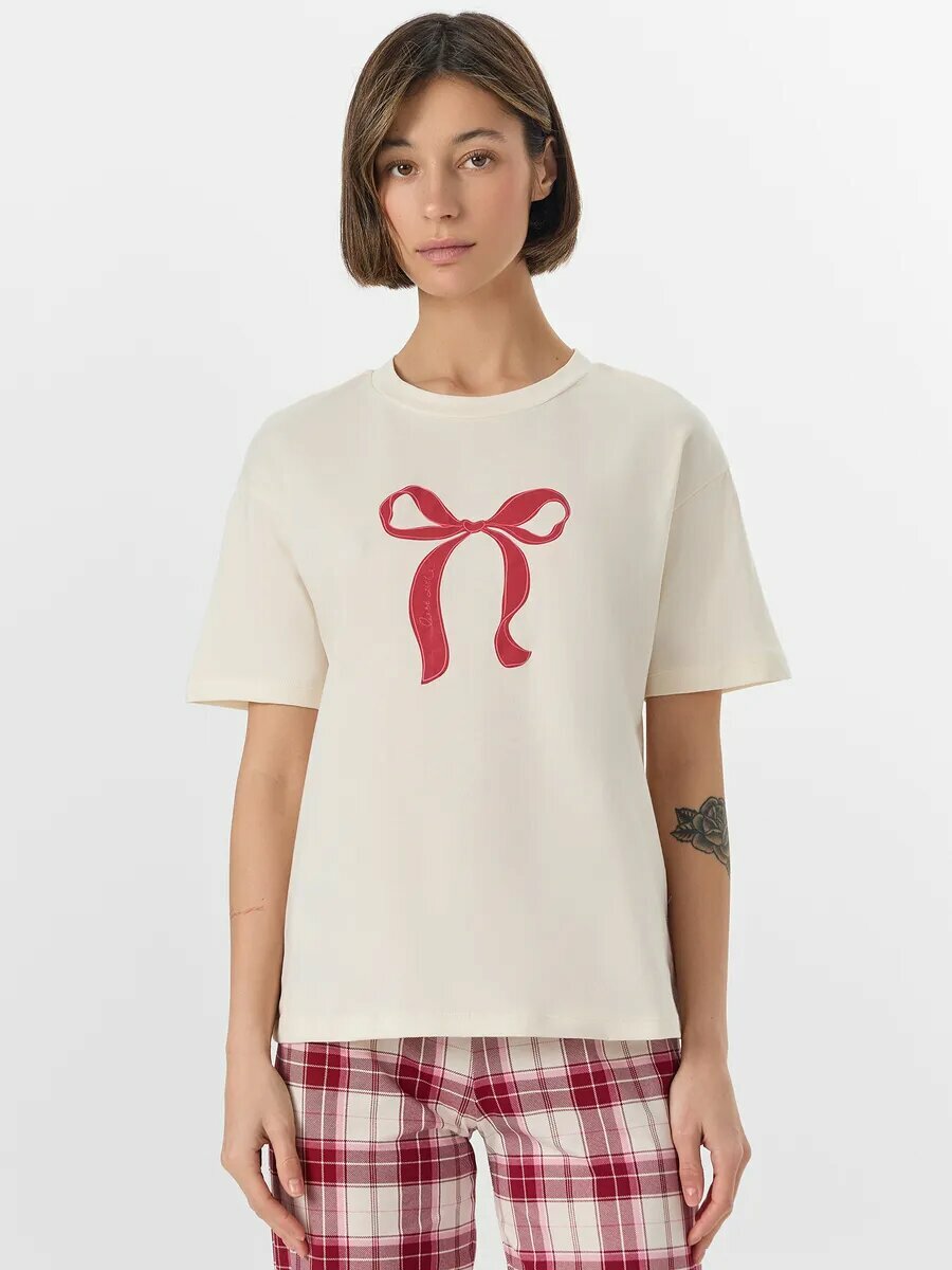 Пижама MARK FORMELLE для женщин, размер 164/170-88-94, красный, бежевый — фото 1