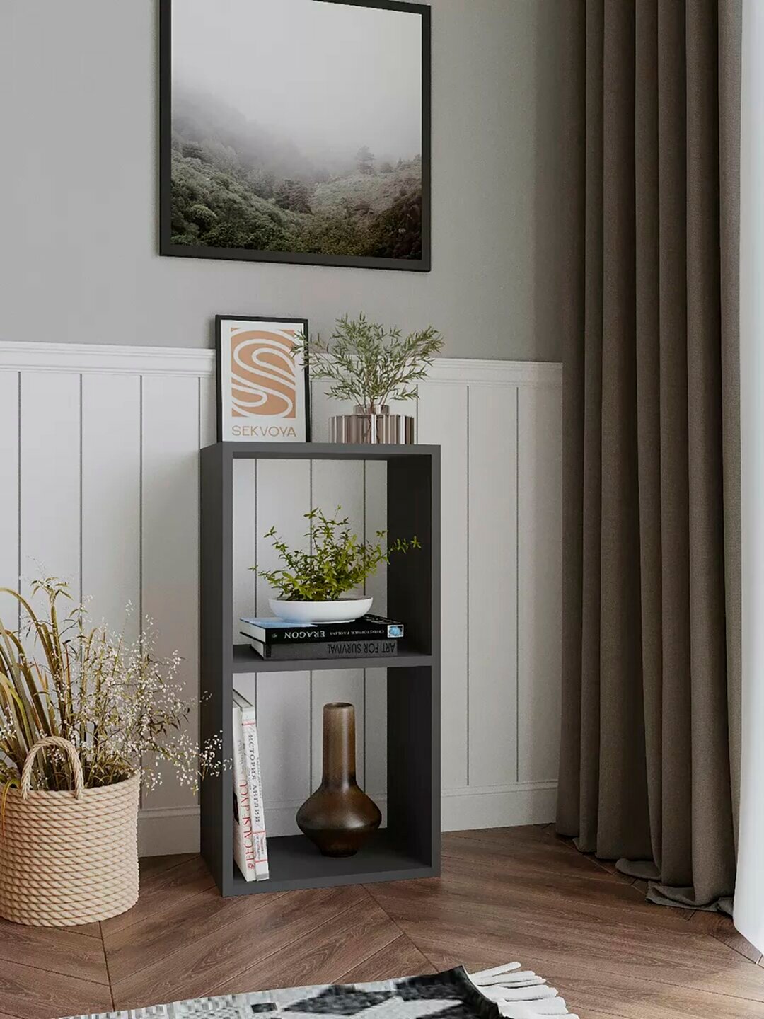 Полка настенная "1+1", напольная, настольная, книжная, ученическая, детская, вместительная, ЛДСП