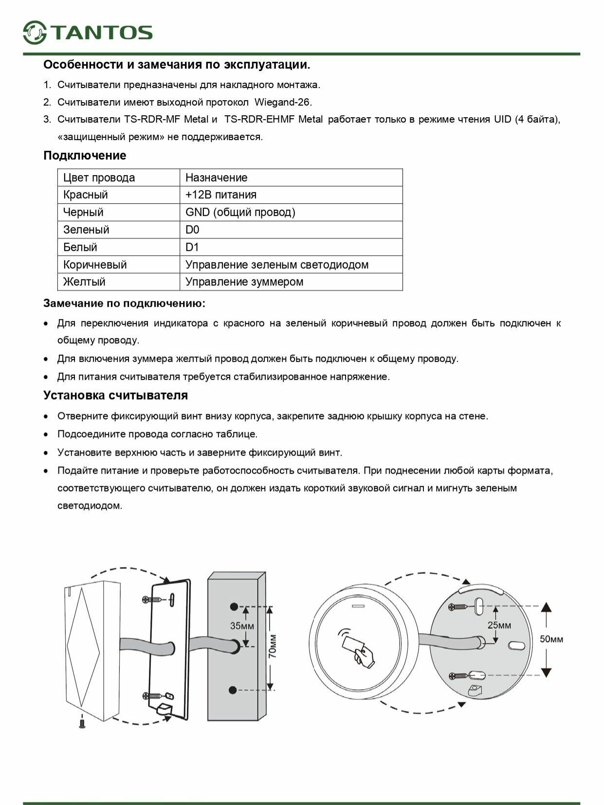 Считыватель TS-RDR-EHMF Metal — фото 1