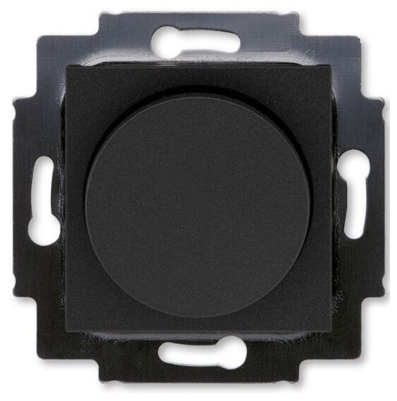 Светорегулятор (диммер) Abb Levit поворотно-нажимной 60-600 Вт R антрацит / дымчатый черный, 2CHH942247A6063