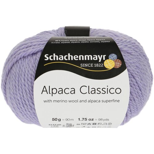 Пряжа Schachenmayr Alpaca Classico, 60 % шерсть, 40 % альпака, 50 г, 90 м, 1 шт., 00040 lavendel 90 м