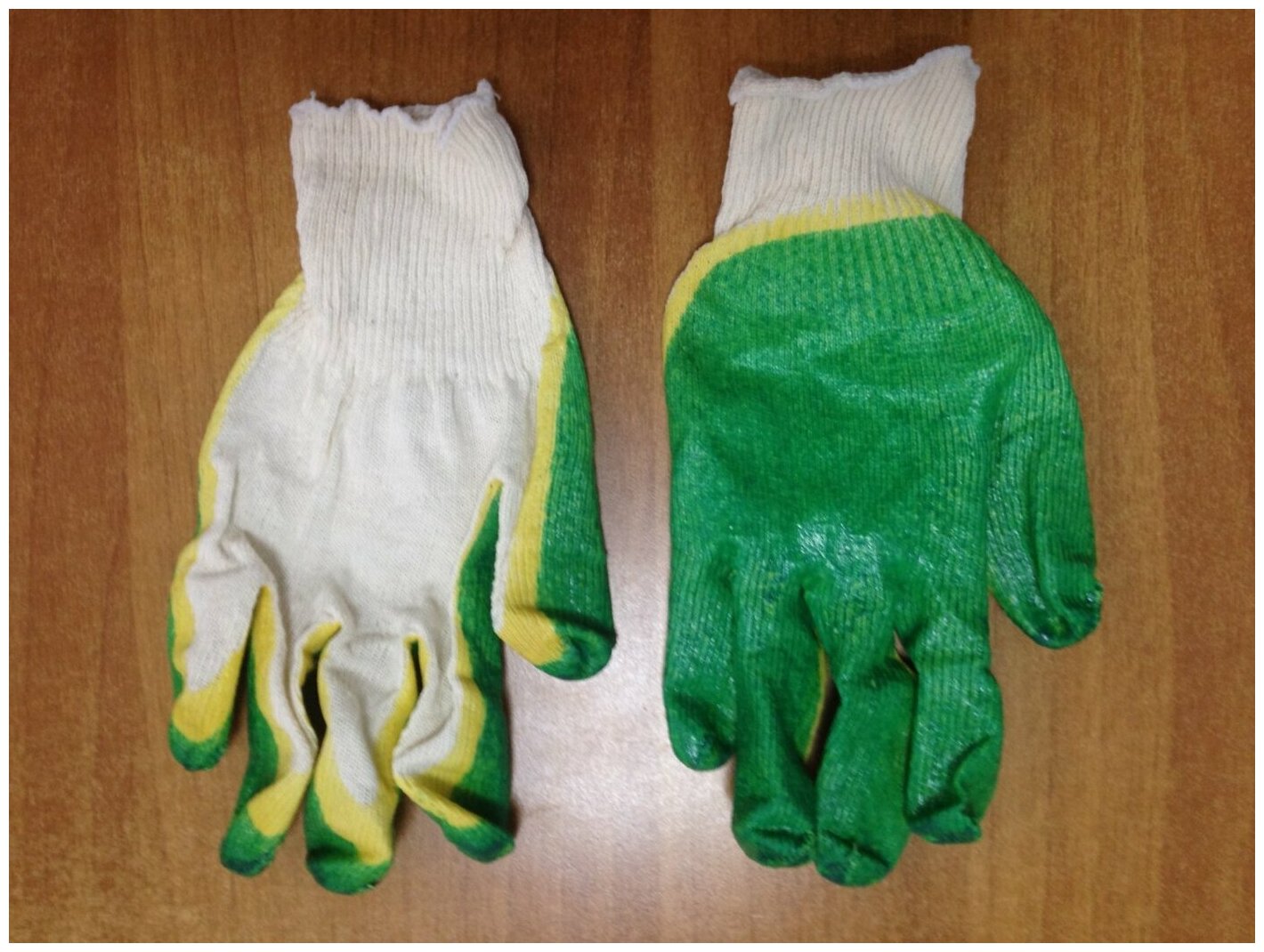 Перчатки рабочие защитные с двойным латексным обливом, безразмерные, 5 пар - фотография № 6