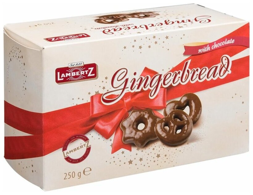 Пряники фигурные в темном шоколаде Lambertz Gingerbread, 250 г, Германия - фотография № 3