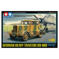 TAMIYA Немецкий тягач Heavy Tractor SS-100 с фигурой водителя (1:48), Сборная модель