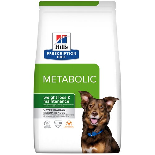 Сухой диетический корм для собак Hill's Prescription Diet Metabolic способствует снижению и контролю веса, с курицей 1,5 кг-2шт
