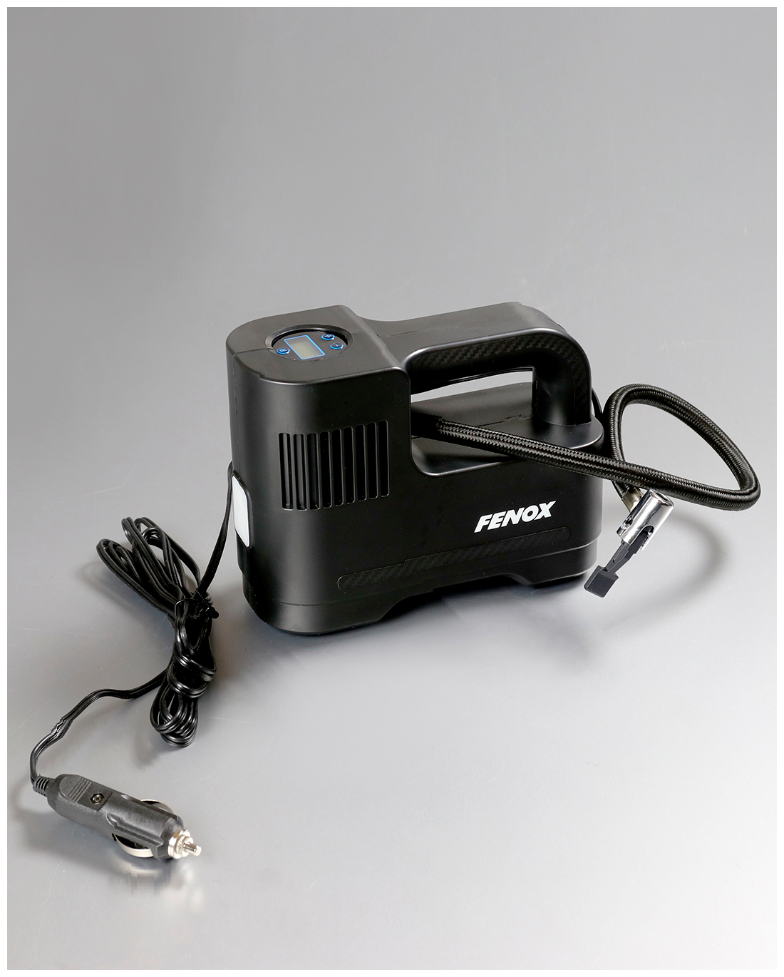Автомобильный компрессор 120Вт с цифровым манометром и освещением насос для бассейна машины велосипеда - FENOX арт. FAE2012