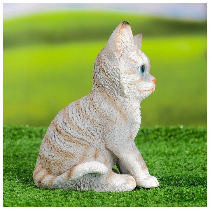 Садовая фигура "Полосатый Котёнок" 14x12x20см - фотография № 2
