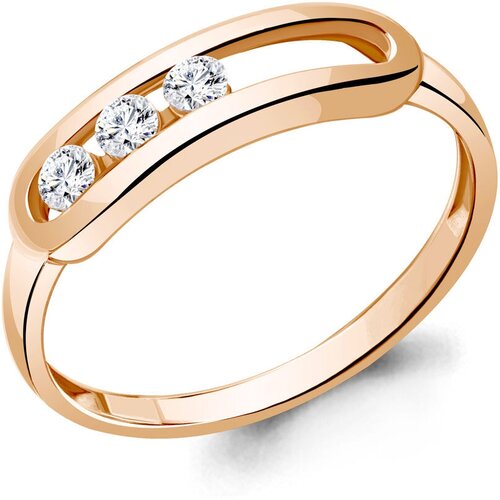 фото Золотое кольцо aquamarine 964026к с бриллиантом diamant-online