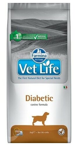 FARMINA VET LIFE CANIN DIABETIC для взрослых собак при сахарном диабете (12 кг) - фотография № 5