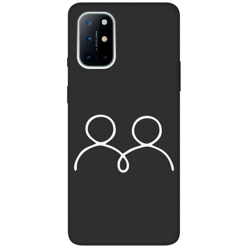 Матовый Soft Touch силиконовый чехол на OnePlus 8T, ВанПлюс 8Т с 3D принтом Couple Lines W черный матовый soft touch силиконовый чехол на oneplus 5 ванплюс 5 с 3d принтом couple lines w черный