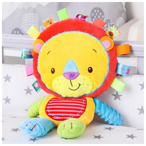 фото Подвеска мягкая с погремушкой «львенок» на кроватку/коляску крошка я