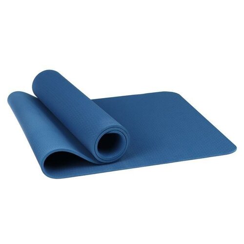 Коврик для йоги 183 х 61 х 0,8 см, цвет синий (1 шт.)
