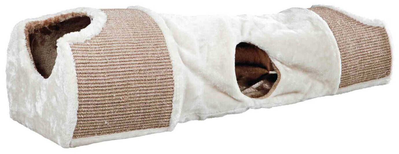 Туннель-когтеточка для кошек Trixie Scratching Tunnel, размер 110x30x38см., светло-серый / коричневый - фотография № 1