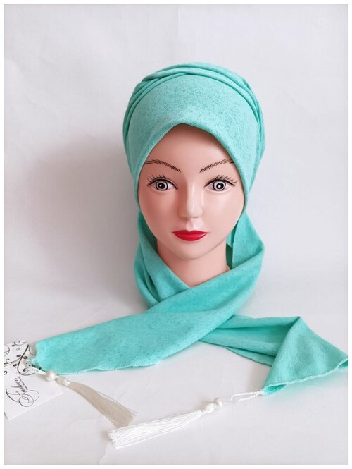 Чалма, тюрбан, готовый платок , хиджаб, женский мусульманский, трикотажный
