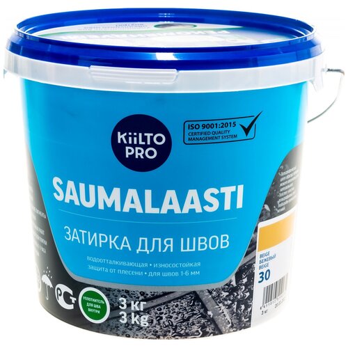 KIILTO Saumalaasti Затирка 30 3кг, бежевый T3519.003 kiilto saumalaasti 42 сине серый 3кг затирка