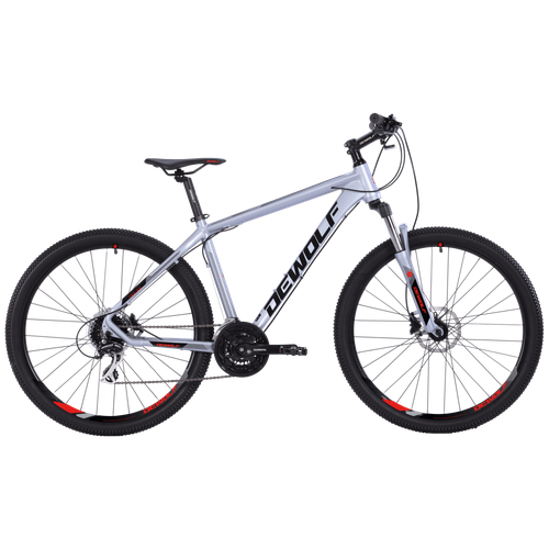 DEWOLF TRX 20 (2021) Велосипед горный хардтейл 27,5 цвет: серебристый серый/ярко-красный/черный 18