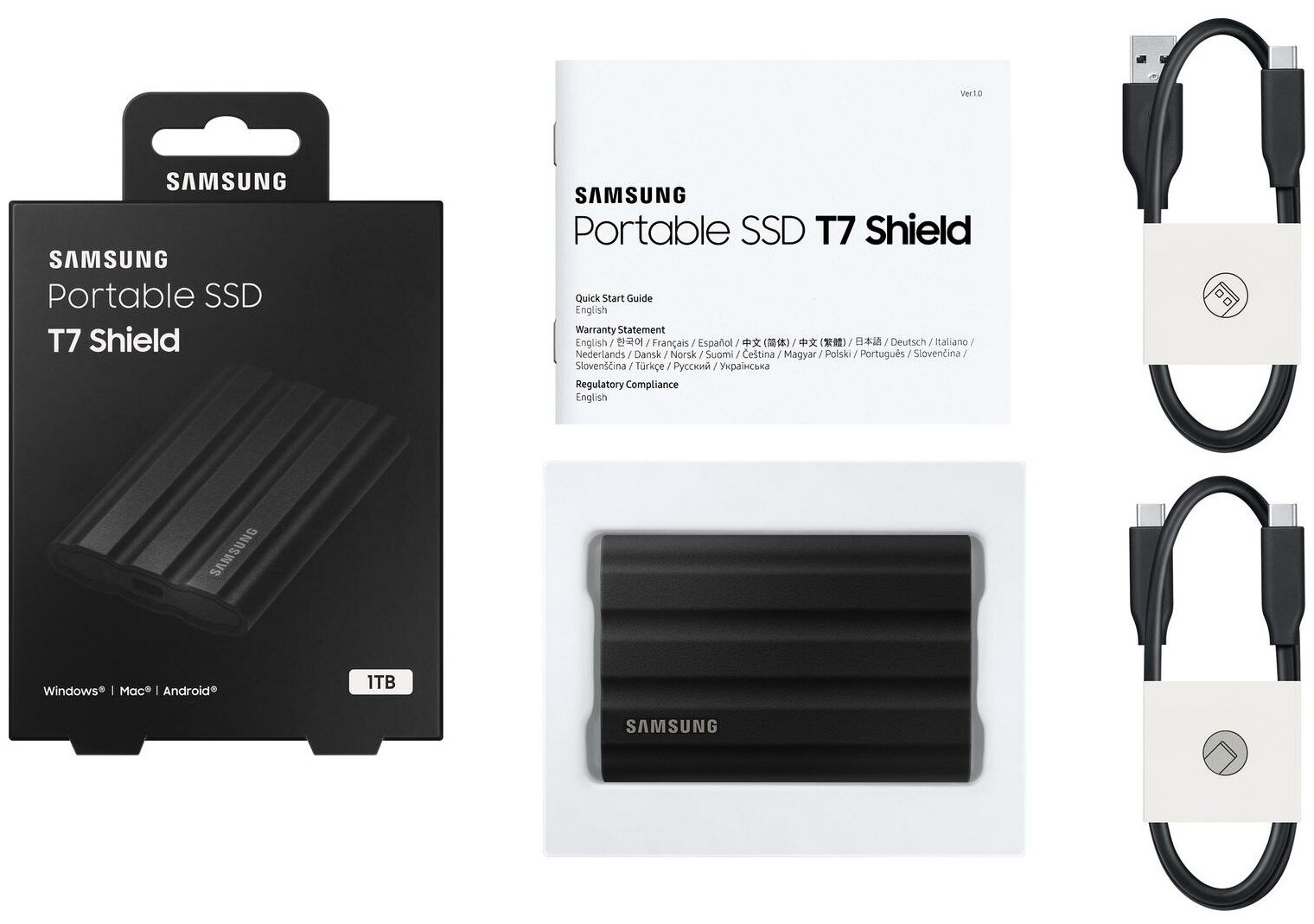 Внешний SSD Samsung 1Tb T7 Shield (MU-PE1T0R/WW) - фото №5