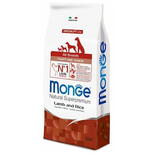 Monge Сухой корм Monge Dog Speciality Puppy&Junior для щенков, ягненок/рис/ картофель, 12 кг