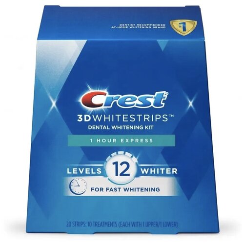 Crest отбеливающие полоски 3D Whitestrips 1 Hour Express 12 тонов (20шт)