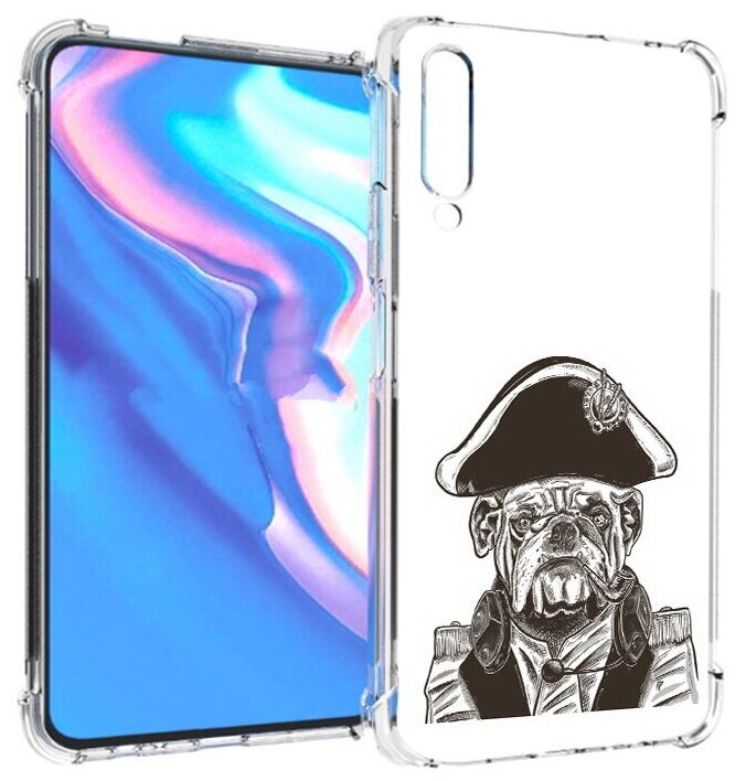 Чехол задняя-панель-накладка-бампер MyPads мопс генерал для Honor 9X Pro/Huawei Y9s/P Smart Pro 2019 противоударный