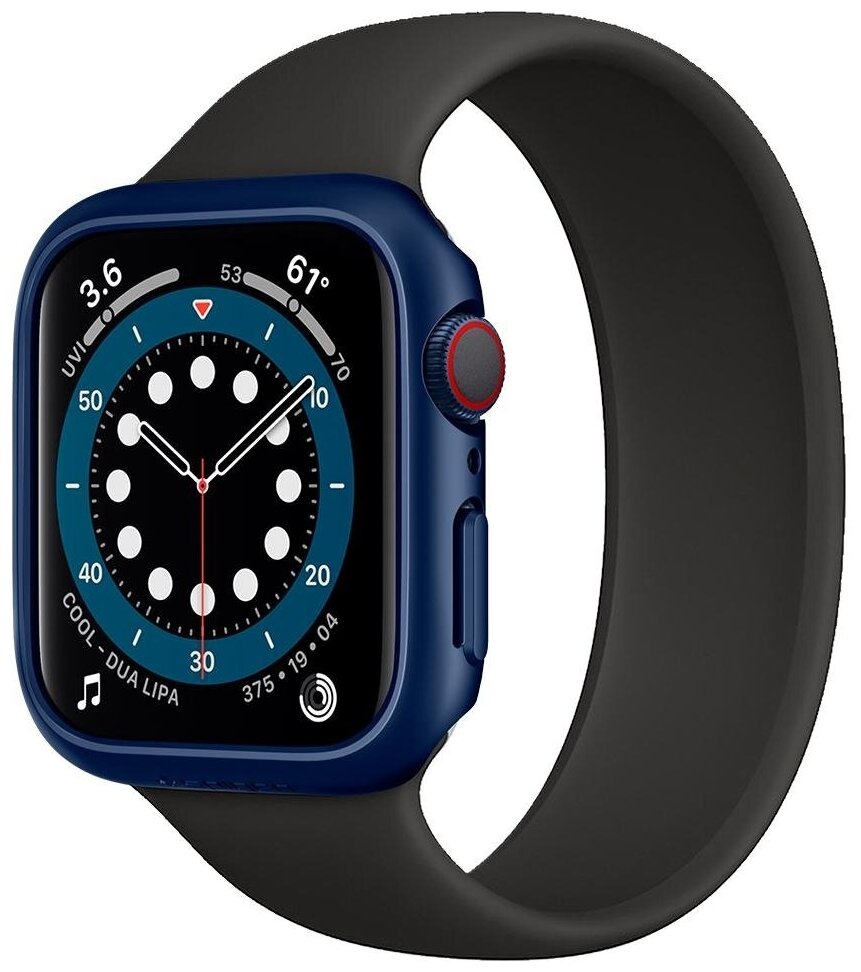 фото Чехол Spigen Thin Fit для Apple Watch 44mm, Металлический синий (ACS02223)