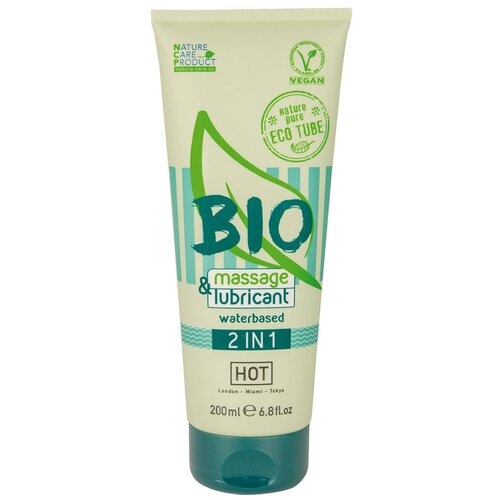 Гель-смазка HOT Bio Massage & Lubricant 2 In 1, 250 г, 200 мл, нейтральный, 1 шт.