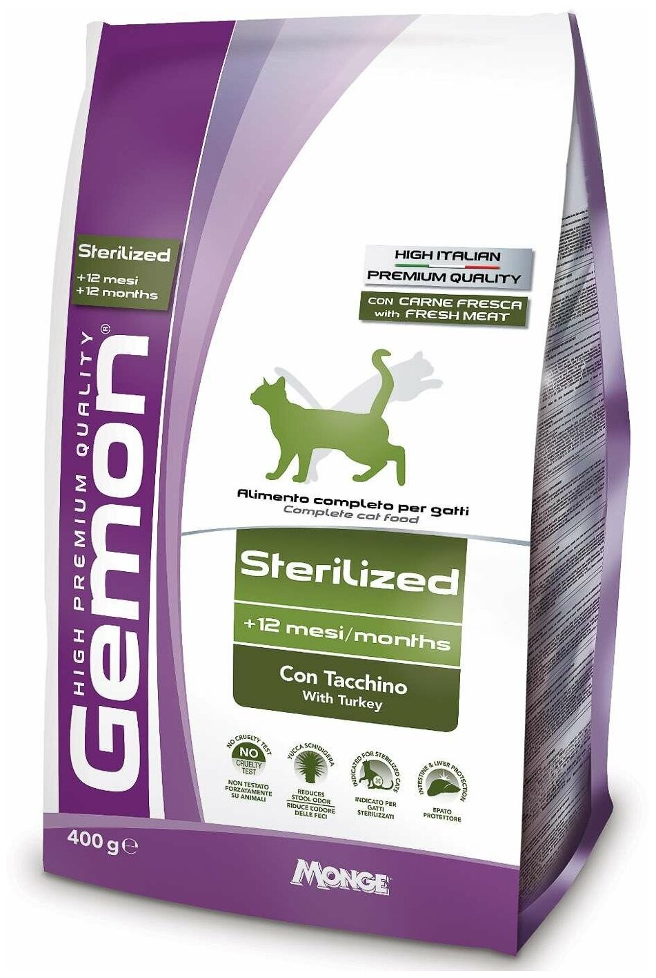 Сухой корм Gemon Cat Sterilized для стерилизованных кошек, с индейкой 400 г