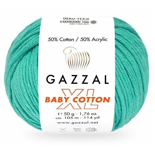 Пряжа Gazzal Baby Cotton XL (3426 лазурь)